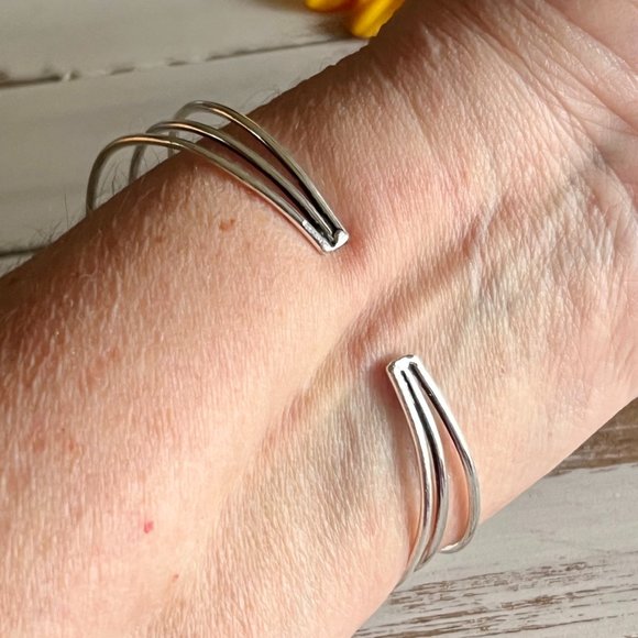 Abalone Shell Peridot Bangle Bracelet Handmade Stone Gemstone Crystal 925 Silver - Picture 10 of 13